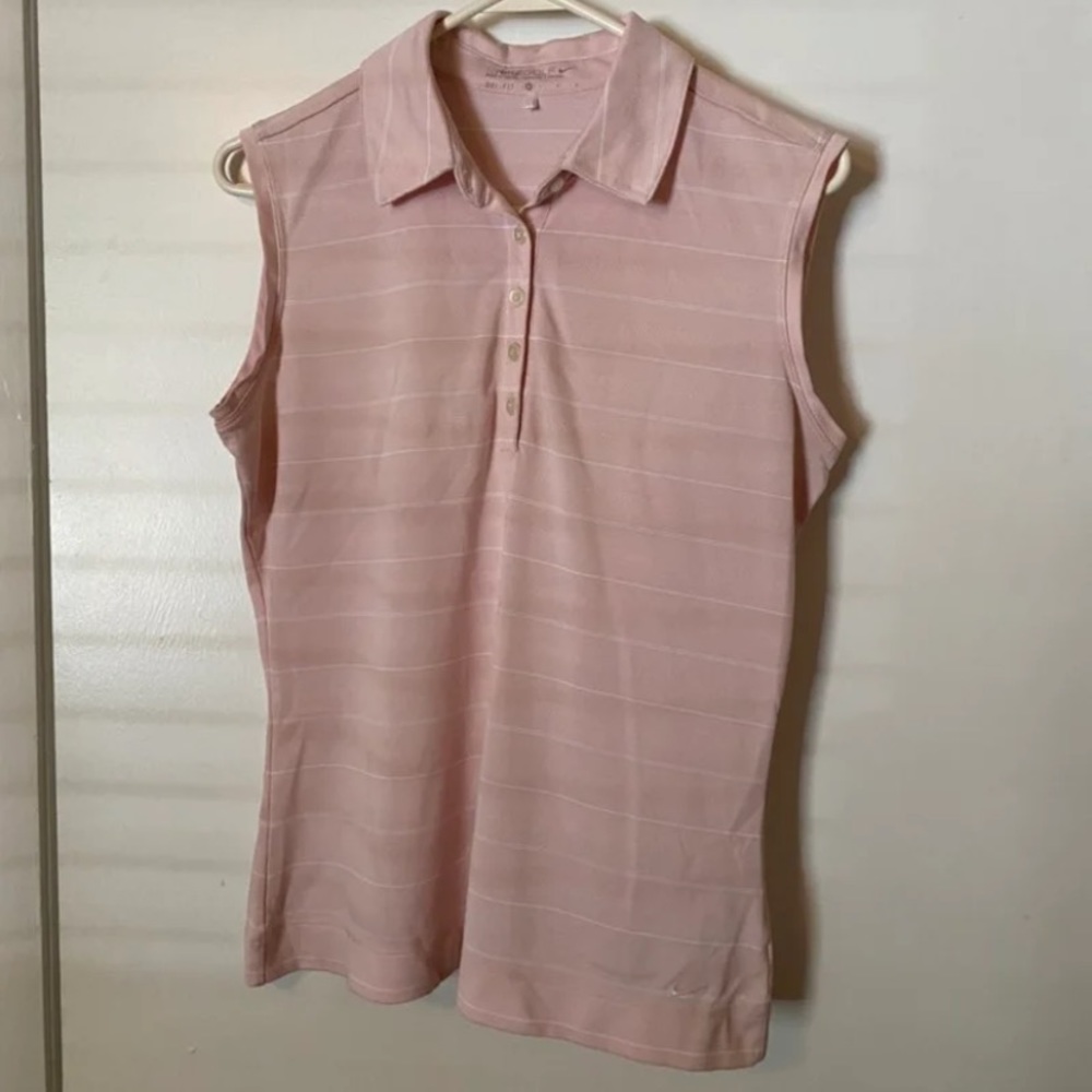 Nike golf pink & white stripe tank